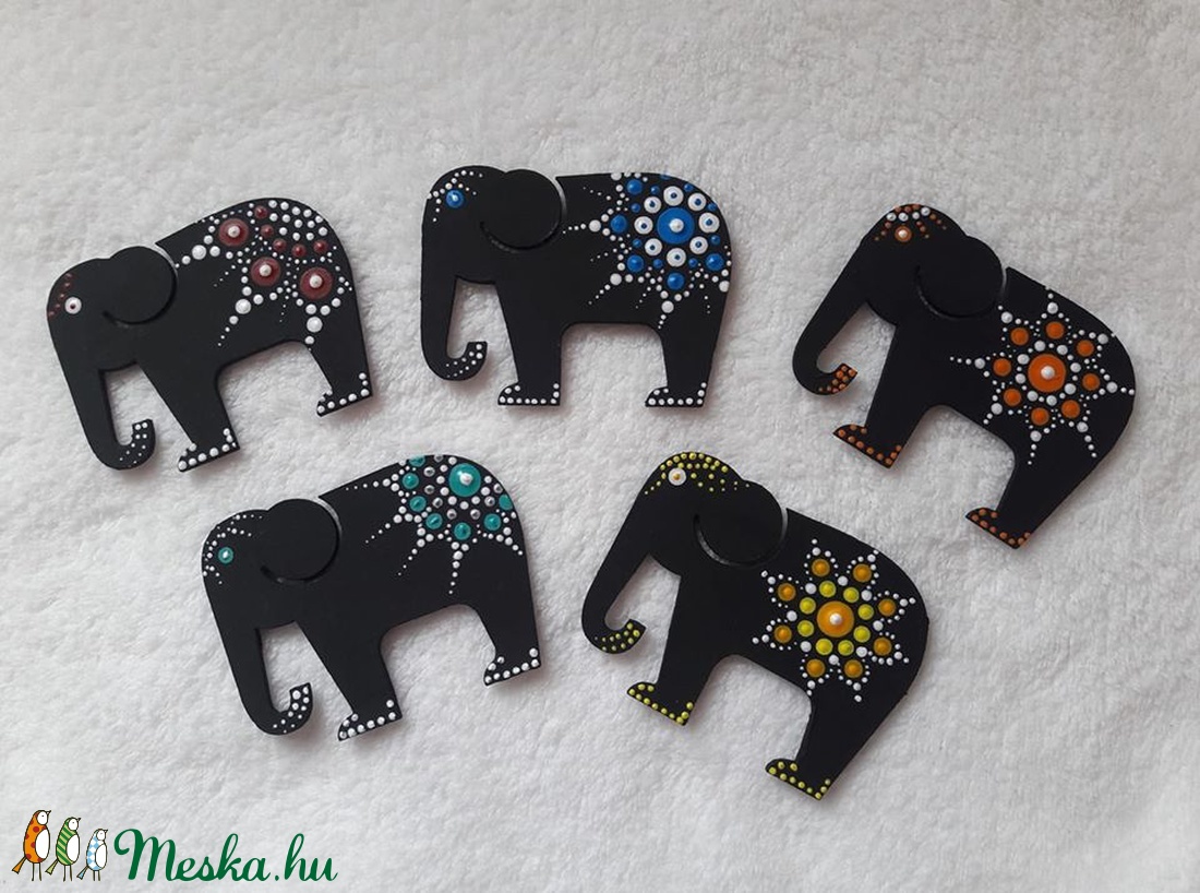 Mandala szerencsehozó elefánt hűtőmágnes pink -  - Meska.hu