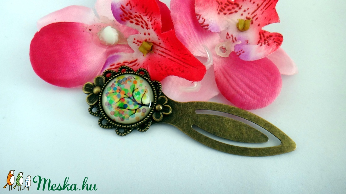 Üveglencsés könyvjelző életfa -  - Meska.hu