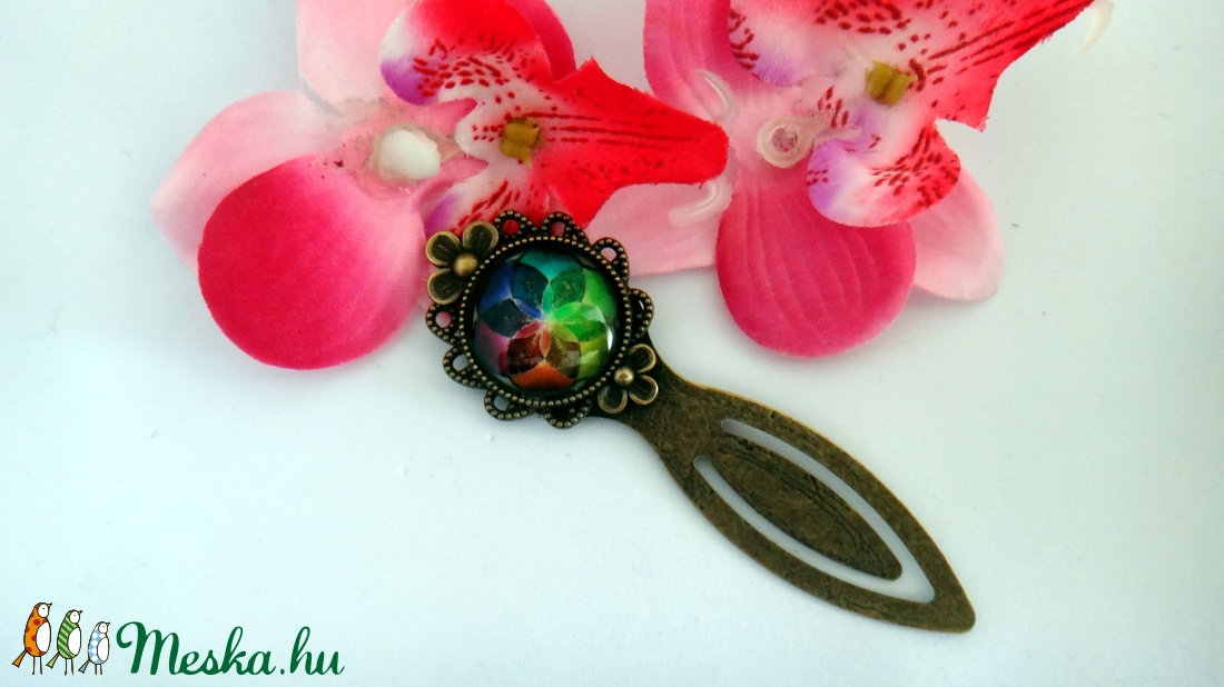 Üveglencsés könyvjelző élet virága -  - Meska.hu