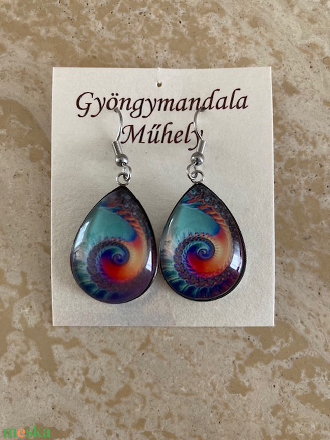 Üveglencsés nemesacél divatékszer! /7. - ékszer - fülbevaló - fülékszer - Meska.hu
