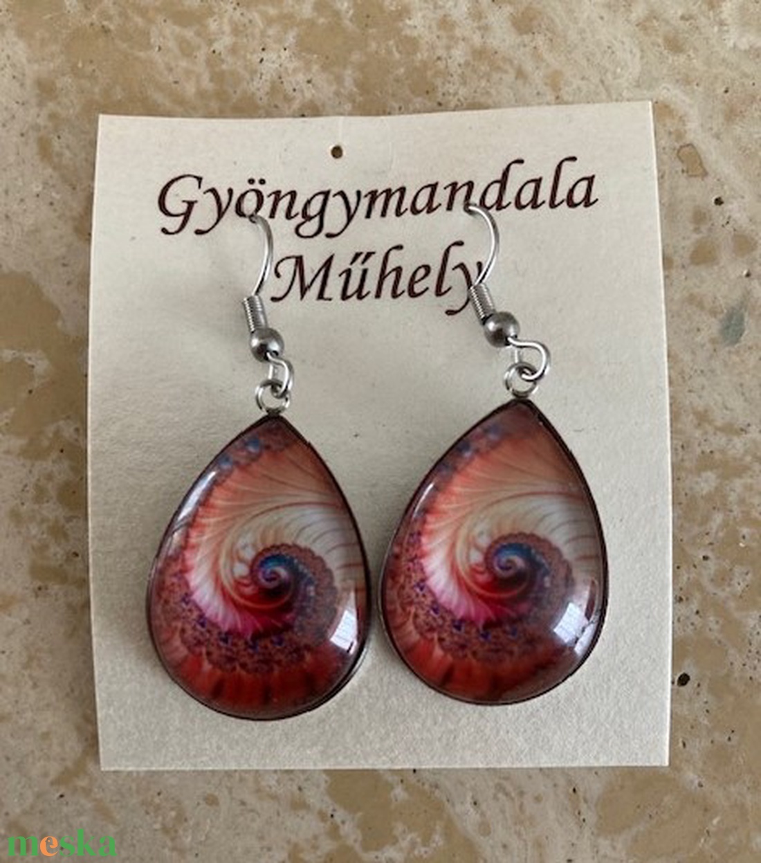 Üveglencsés nemesacél divatékszer! /5. - ékszer - fülbevaló - fülékszer - Meska.hu