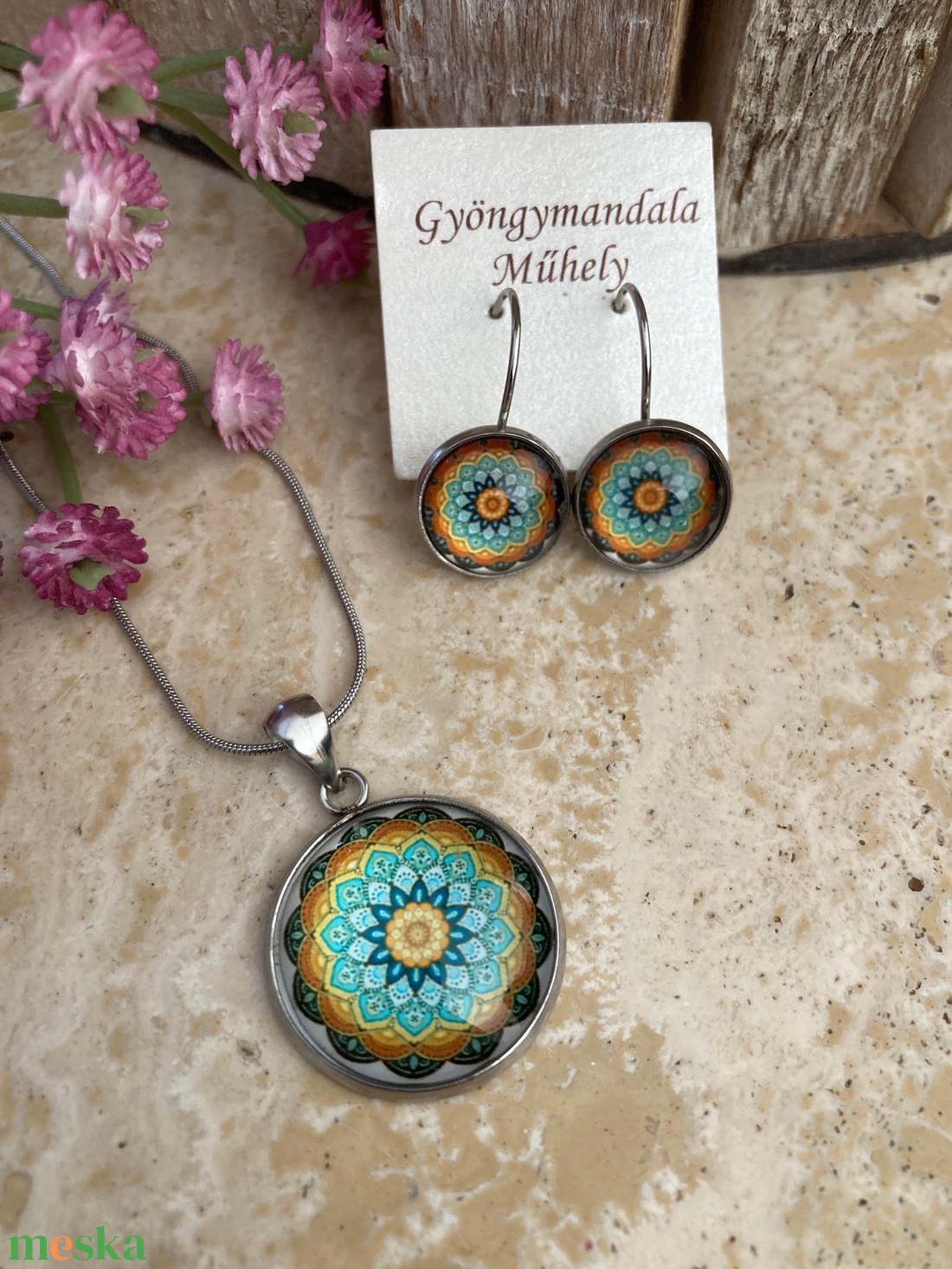 Üveglencsés nemesacél divatékszett! - elegáns  - ékszer - ékszerszett - Meska.hu