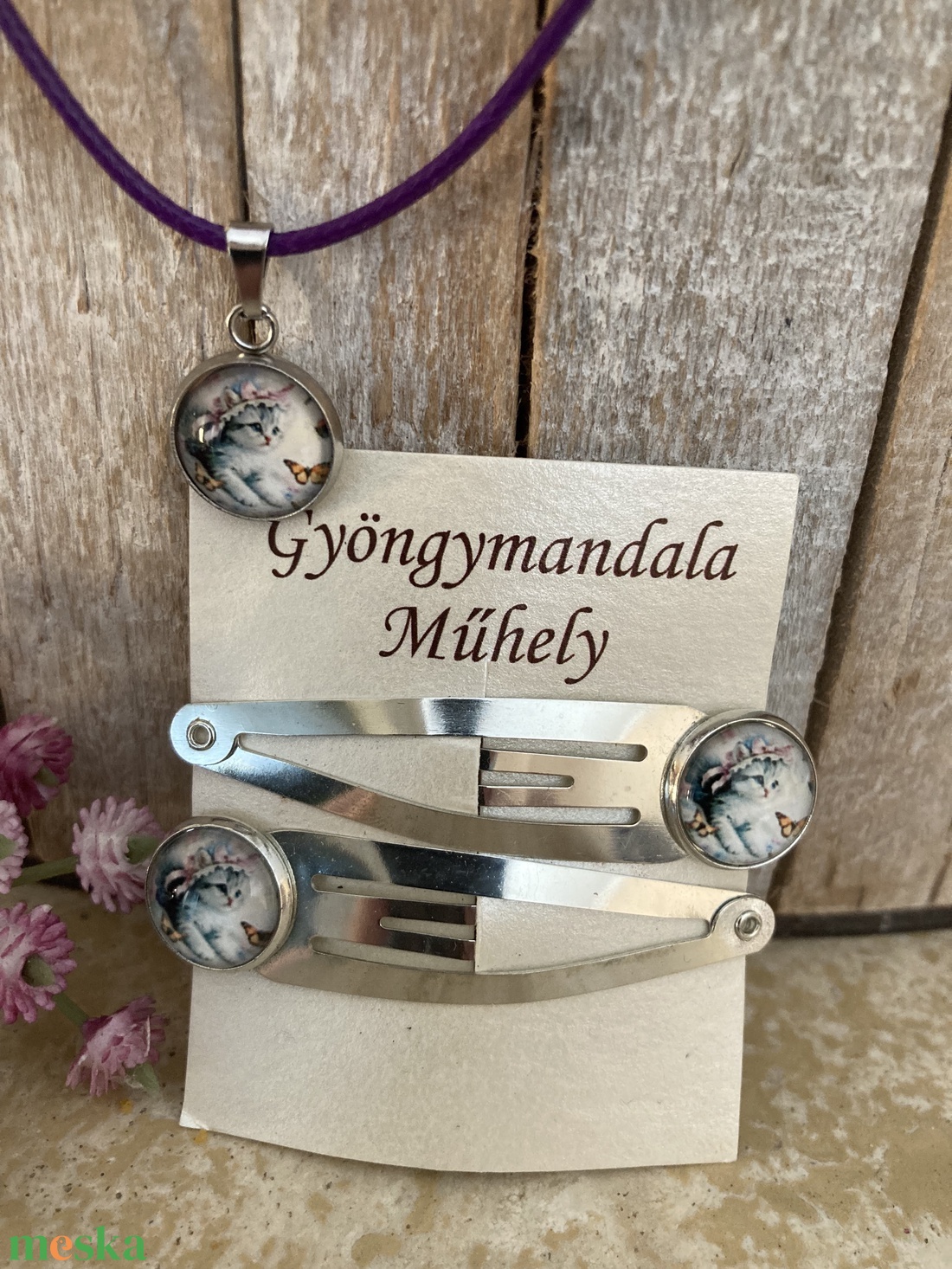 Gyermek ékszerszett - cica 1 - ékszer - ékszerszett - Meska.hu