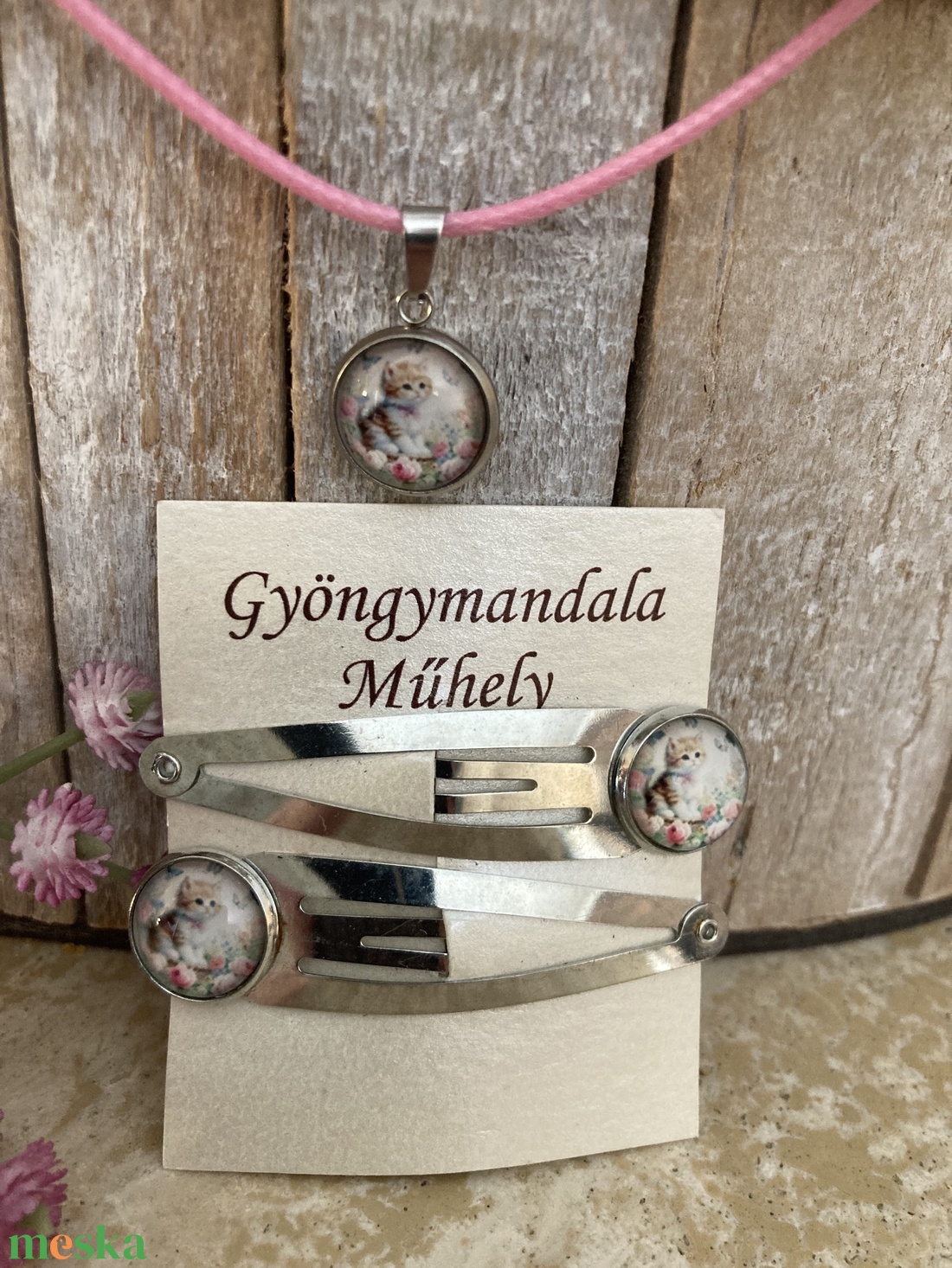 Gyermek ékszerszett - cica 2 - ékszer - ékszerszett - Meska.hu