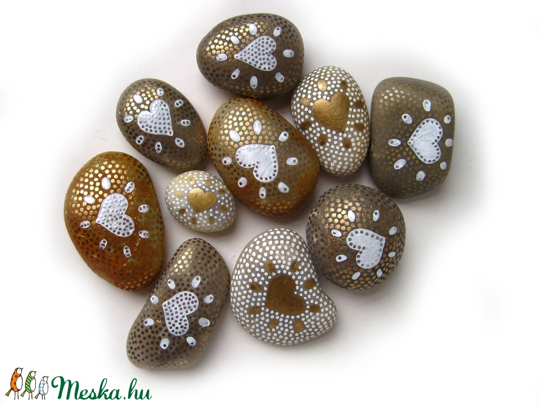 Karácsonyi apróajándék! 10 db kézzel festett kavics -  - Meska.hu