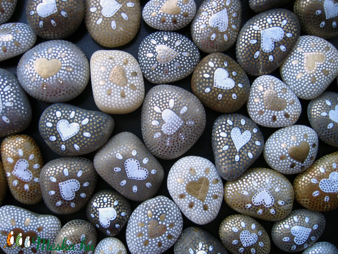 Karácsonyi apróajándék! 10 db kézzel festett kavics -  - Meska.hu