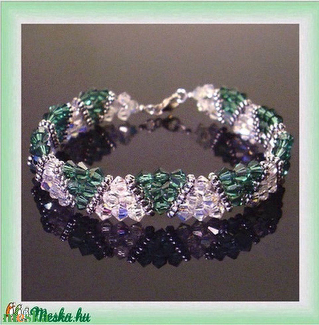 Swarovski karkötő ezüst kapoccsal SWK014.1 - ékszer - karkötő - gyöngyös karkötő - Meska.hu Swarovski karkötő ezüst kapoccsal SWK014.1 - ékszer - karkötő - gyöngyös karkötő - Meska.hu