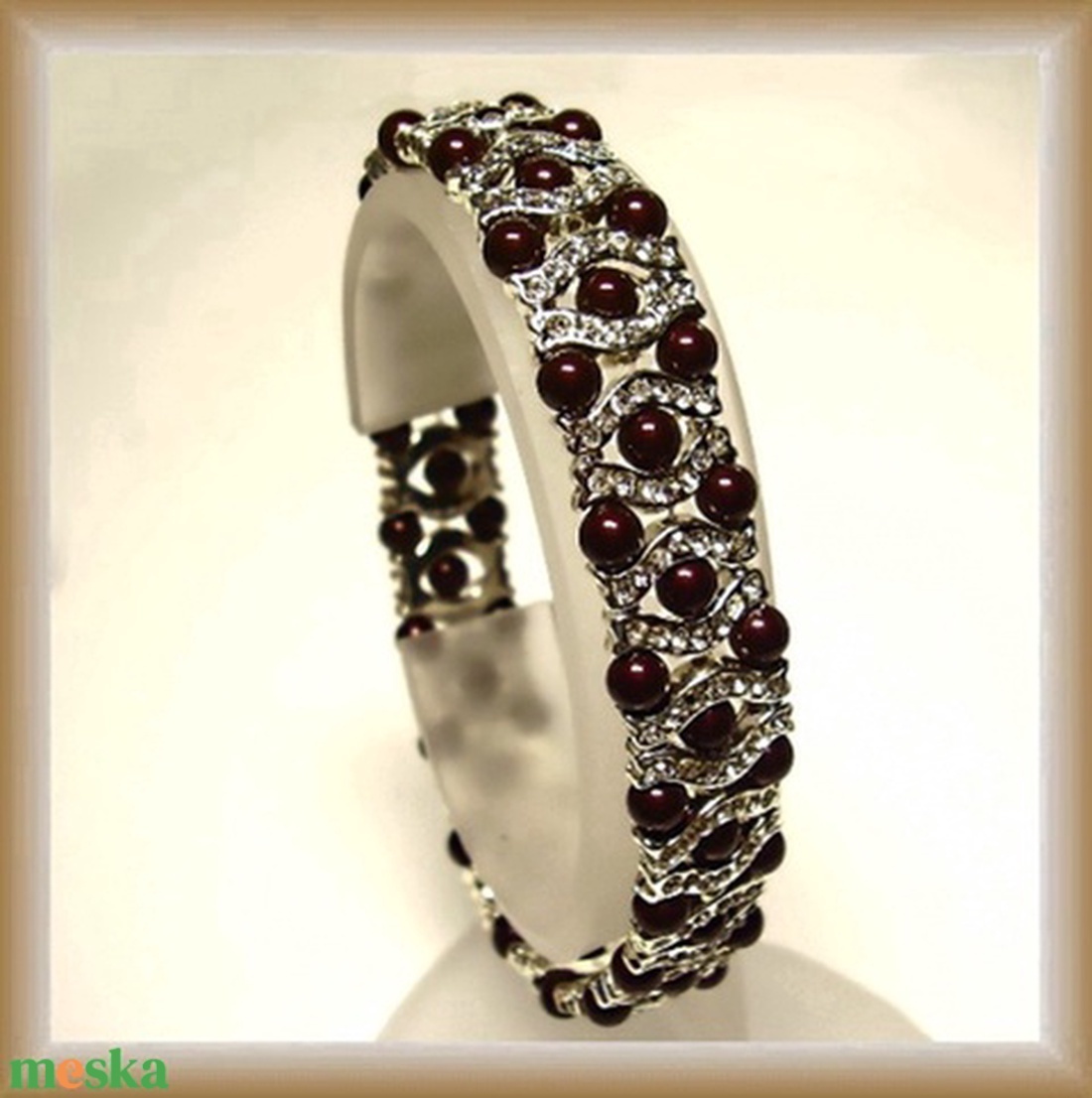 Swarovski gyöngy karkötő kristály köves köztessel SWKB 02 maron - ékszer - karkötő - gyöngyös karkötő - Meska.hu Swarovski gyöngy karkötő kristály köves köztessel SWKB 02 maron - ékszer - karkötő - gyöngyös karkötő - Meska.hu