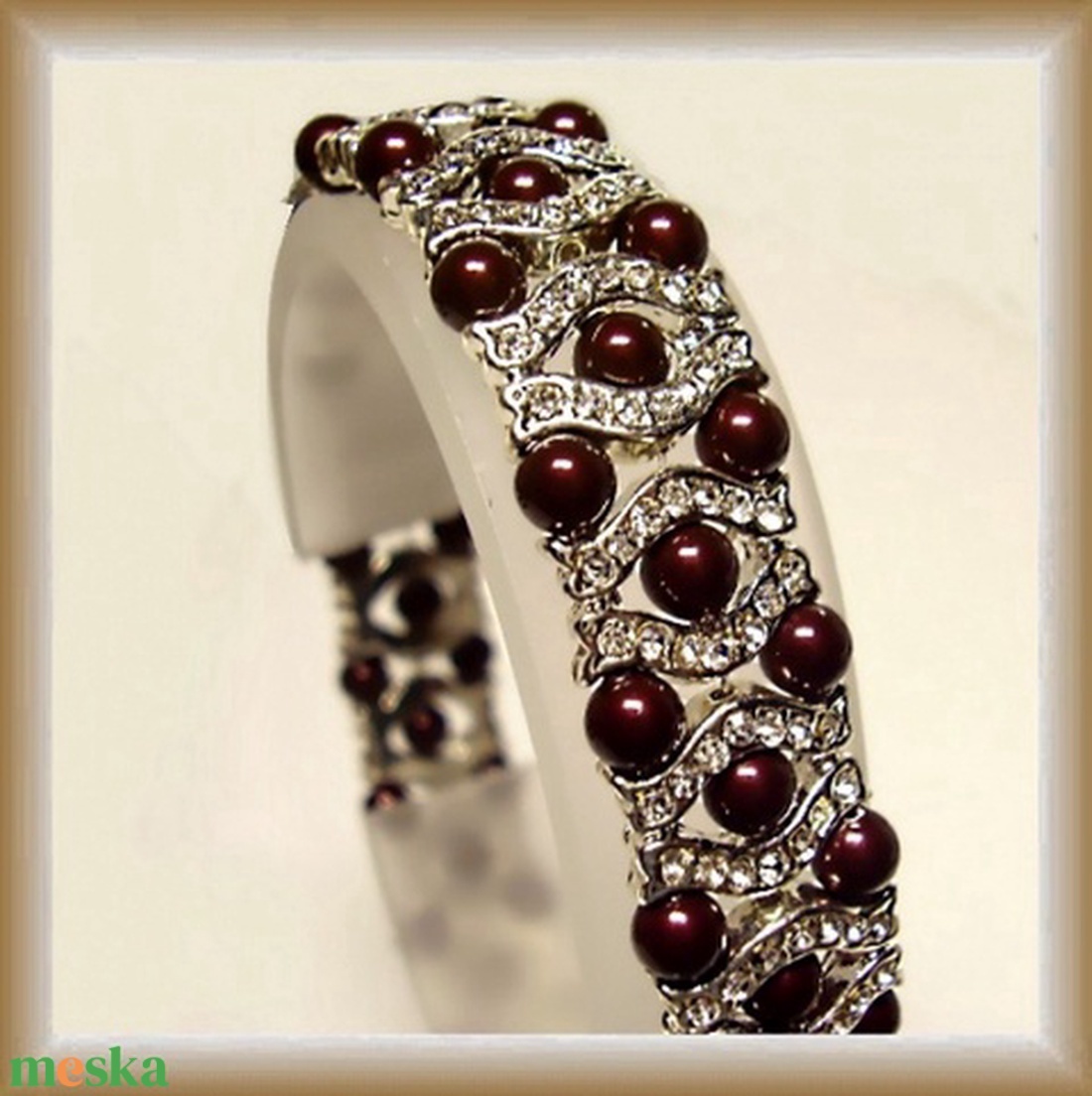 Swarovski gyöngy karkötő kristály köves köztessel SWKB 02 maron - ékszer - karkötő - gyöngyös karkötő - Meska.hu Swarovski gyöngy karkötő kristály köves köztessel SWKB 02 maron - ékszer - karkötő - gyöngyös karkötő - Meska.hu