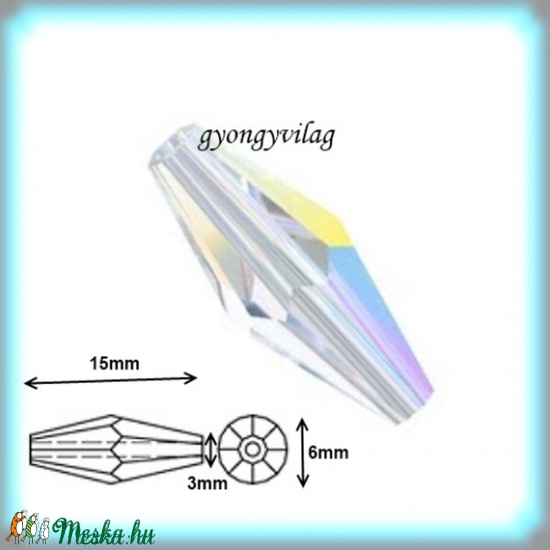 Swarovski virntage 6mm-es 2db/cs GYSWGY VIN15 crystal AB - gyöngy, ékszerkellék - swarovski kristályok - Meska.hu Swarovski virntage 6mm-es 2db/cs GYSWGY VIN15 crystal AB - gyöngy, ékszerkellék - swarovski kristályok - Meska.hu