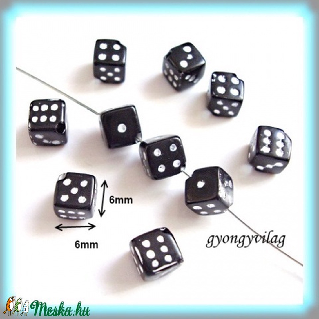 akril 6mm-es fűzhető dobókocka GYA-K001 - kellékek & szerszámok - gyöngyfűzés kellékek - műanyag gyöngy - Meska.hu akril 6mm-es fűzhető dobókocka GYA-K001 - kellékek & szerszámok - gyöngyfűzés kellékek - műanyag gyöngy - Meska.hu