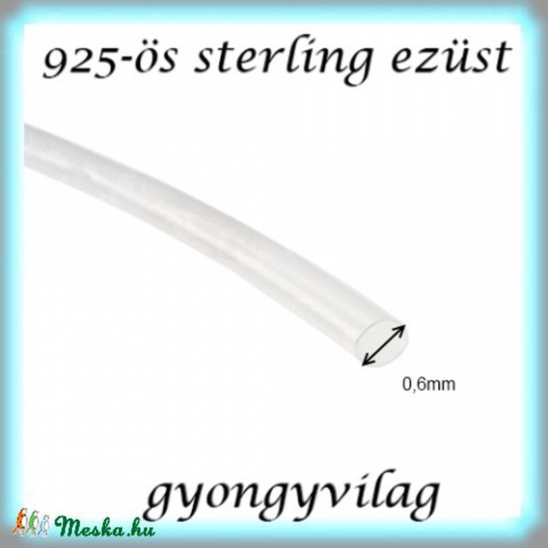 925-ös ezüst huzal EH 0,6mm-es 50cm - kellékek & szerszámok - gyöngyfűzés kellékek - swarovski kristályok - Meska.hu 925-ös ezüst huzal EH 0,6mm-es 50cm - kellékek & szerszámok - gyöngyfűzés kellékek - swarovski kristályok - Meska.hu