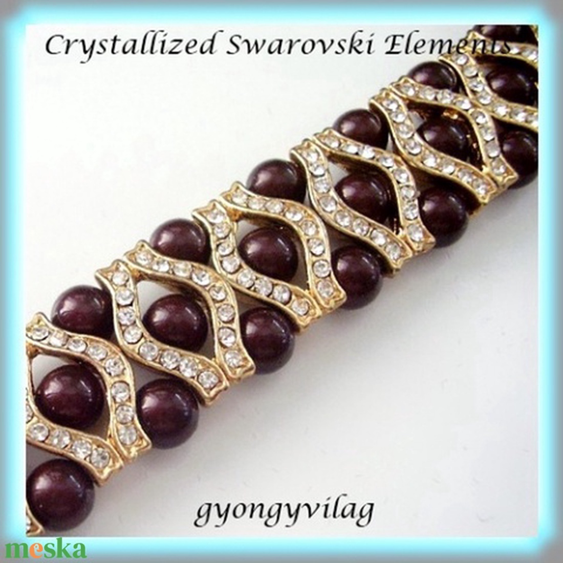 Swarovski gyöngy karkötő ABK-SW02 - ékszer - karkötő - gyöngyös karkötő - Meska.hu Swarovski gyöngy karkötő ABK-SW02 - ékszer - karkötő - gyöngyös karkötő - Meska.hu