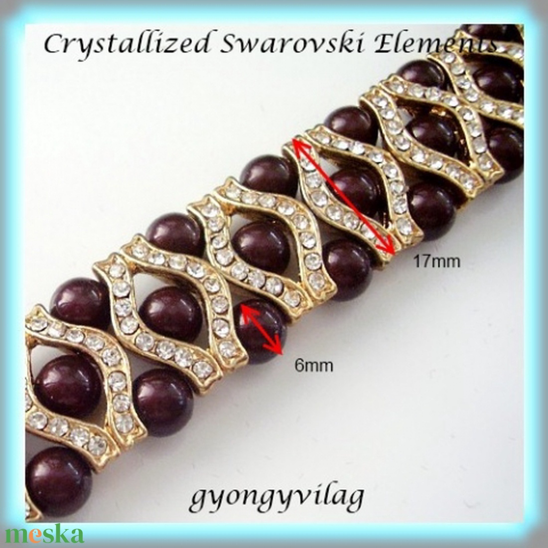 Swarovski gyöngy karkötő ABK-SW02 - ékszer - karkötő - gyöngyös karkötő - Meska.hu Swarovski gyöngy karkötő ABK-SW02 - ékszer - karkötő - gyöngyös karkötő - Meska.hu