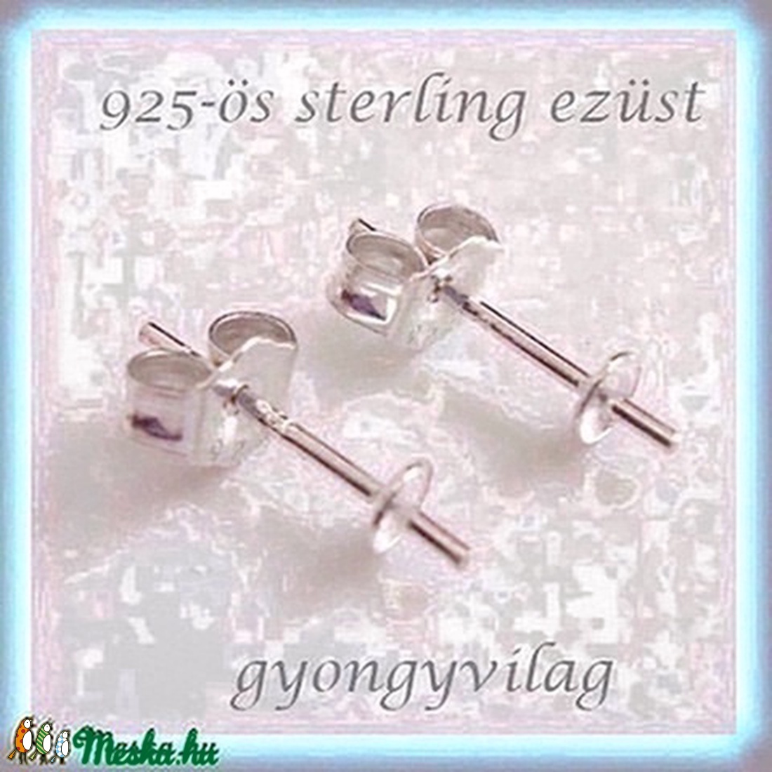 925-ös ezüst fülbevaló kapocs EFK B 12-5 - kellékek & szerszámok - gyöngyfűzés kellékek - egyéb alkatrész - Meska.hu