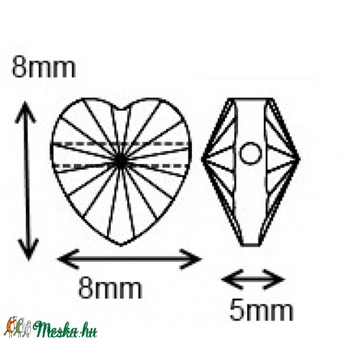 Swarovski szív keresztben fúrt 8mm-es több színben 2db /csomag - gyöngy, ékszerkellék - swarovski kristályok - Meska.hu Swarovski szív keresztben fúrt 8mm-es több színben 2db /csomag - gyöngy, ékszerkellék - swarovski kristályok - Meska.hu
