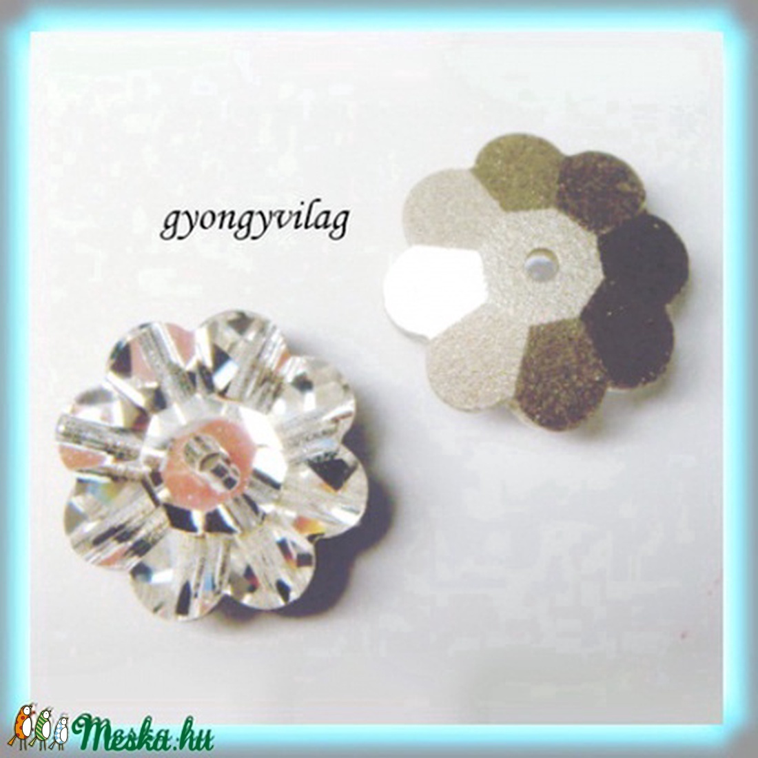 Swarovski margaréta 8mm-es CLEAR FOILED 2db / csomag - gyöngy, ékszerkellék - swarovski kristályok - Meska.hu Swarovski margaréta 8mm-es CLEAR FOILED 2db / csomag - gyöngy, ékszerkellék - swarovski kristályok - Meska.hu