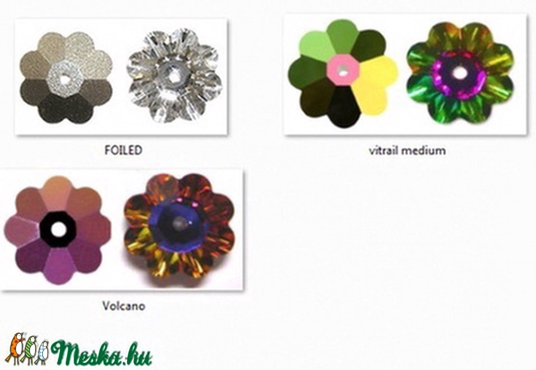  Swarovski kristály AB-s margaréta 8mm-es több színben 4db/cs  - kellékek & szerszámok - gyöngyfűzés kellékek - swarovski kristályok - Meska.hu