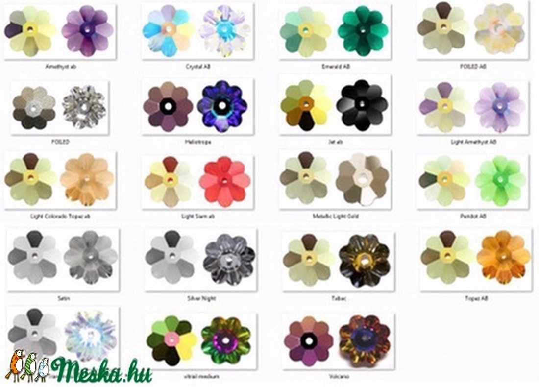  Swarovski kristály AB-s margaréta 8mm-es több színben 4db/cs  - kellékek & szerszámok - gyöngyfűzés kellékek - swarovski kristályok - Meska.hu