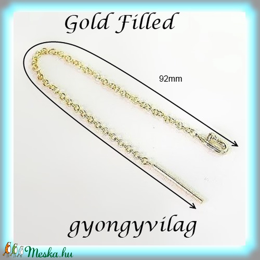 Gold Filled füllánc EFK BFL 04 g - gyöngy, ékszerkellék - egyéb alkatrész - Meska.hu Gold Filled füllánc EFK BFL 04 g - gyöngy, ékszerkellék - egyéb alkatrész - Meska.hu