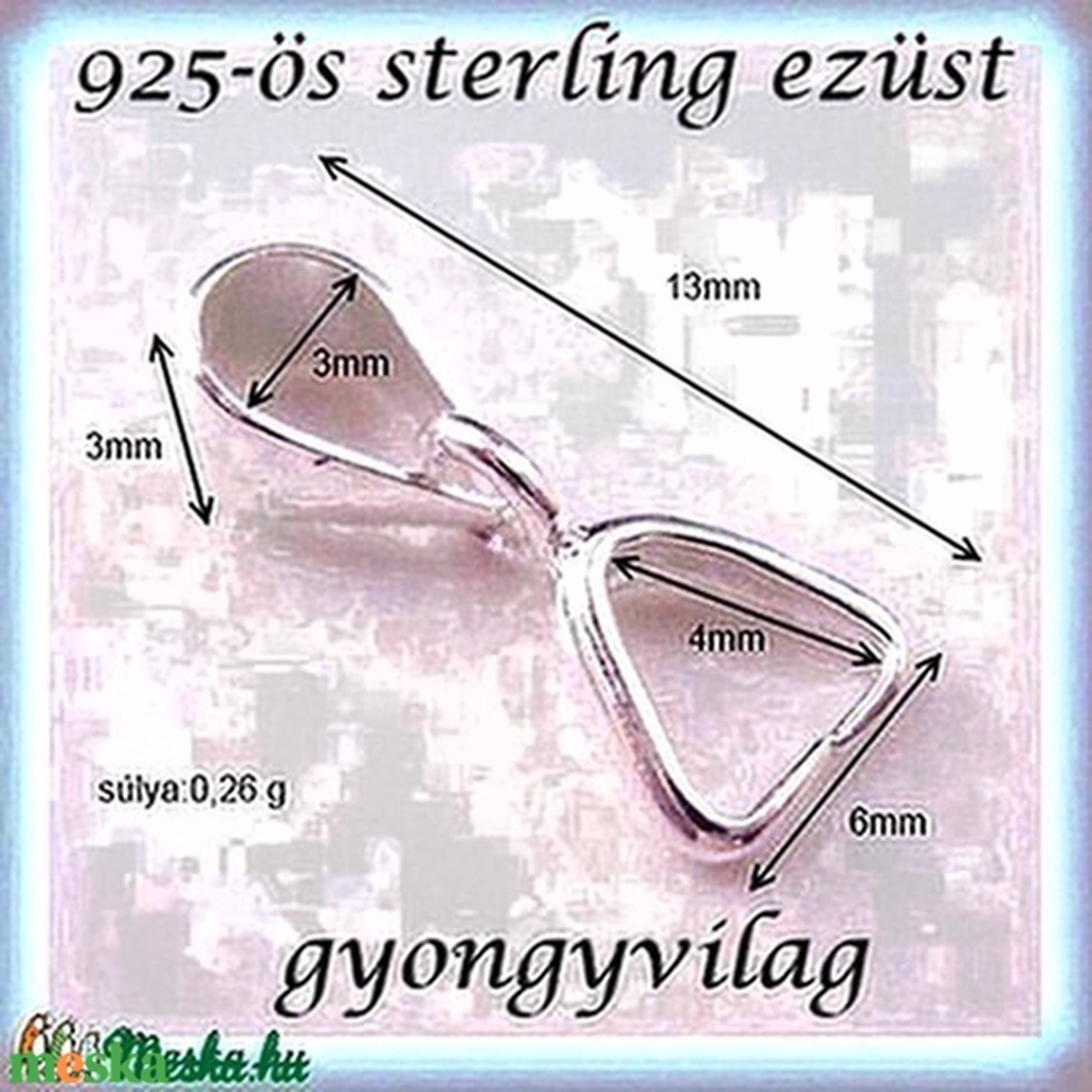 925-ös ezüst medálkapocs  EMK 05 - kellékek & szerszámok - ékszerkellék - medáltartó, medálkapocs - Meska.hu