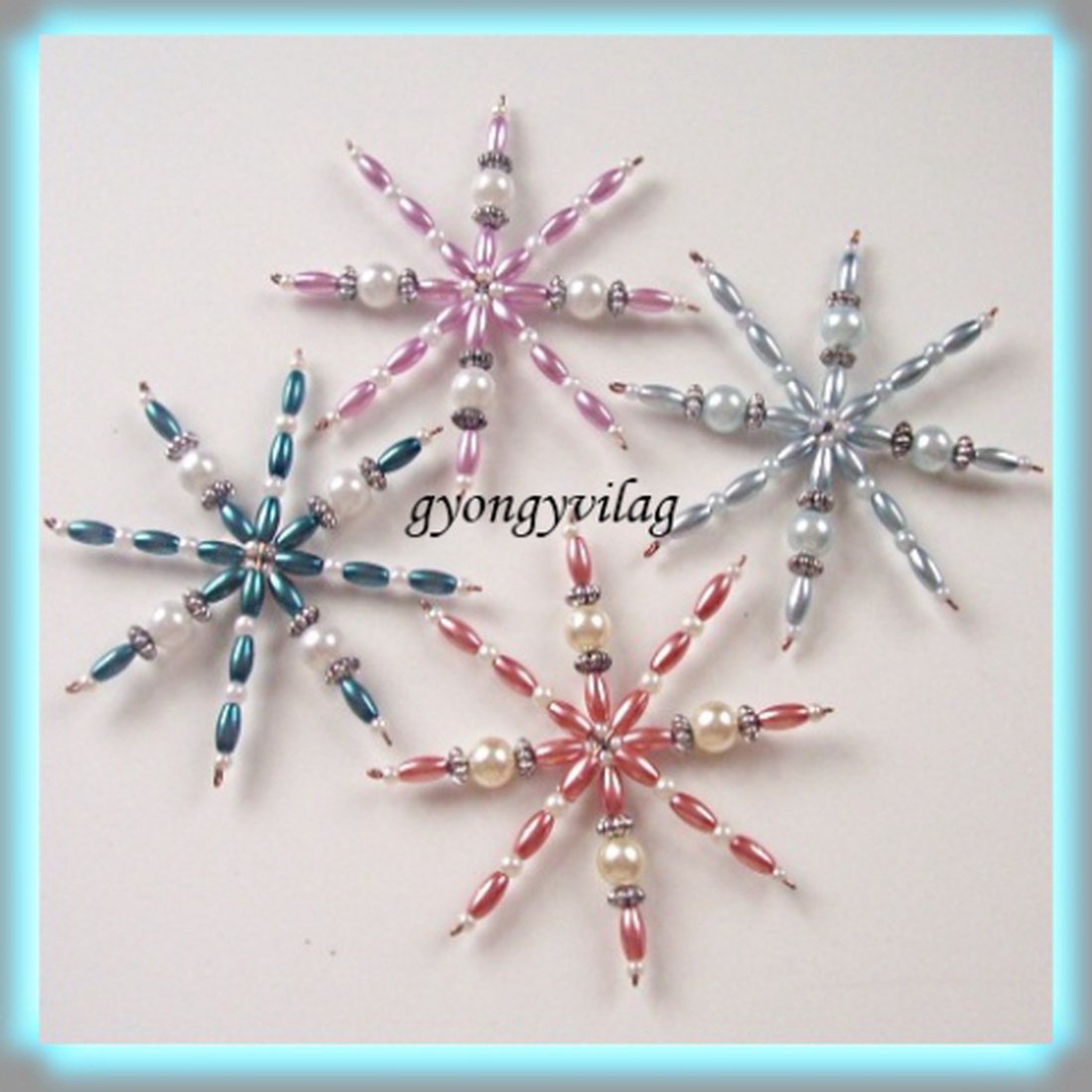  Karácsonyi 8 ágú csillag alap 2db 11cmm-es csillag elkészítéséhez  - kellékek & szerszámok - gyöngyfűzés kellékek - egyéb alkatrész - Meska.hu