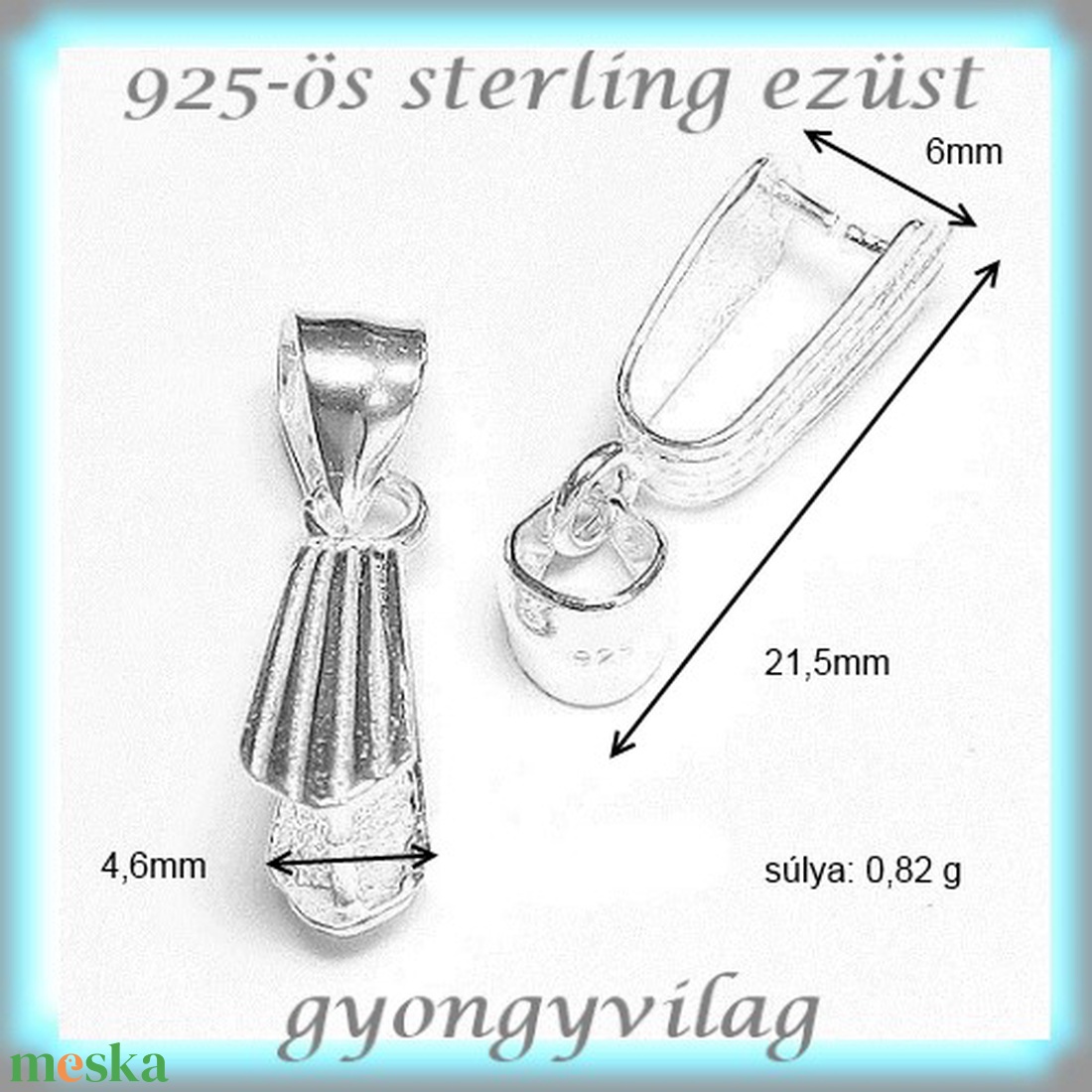 925-ös ezüst medálkapocs EMK 35 - gyöngy, ékszerkellék - swarovski kristályok - Meska.hu 925-ös ezüst medálkapocs EMK 35 - gyöngy, ékszerkellék - swarovski kristályok - Meska.hu