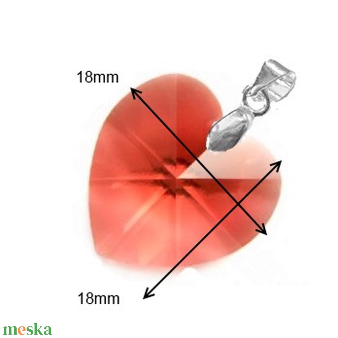 Ékszerek-medálok: Swarovski kristály medál -18mm-es szív több színben - ékszer - nyaklánc - medál - Meska.hu