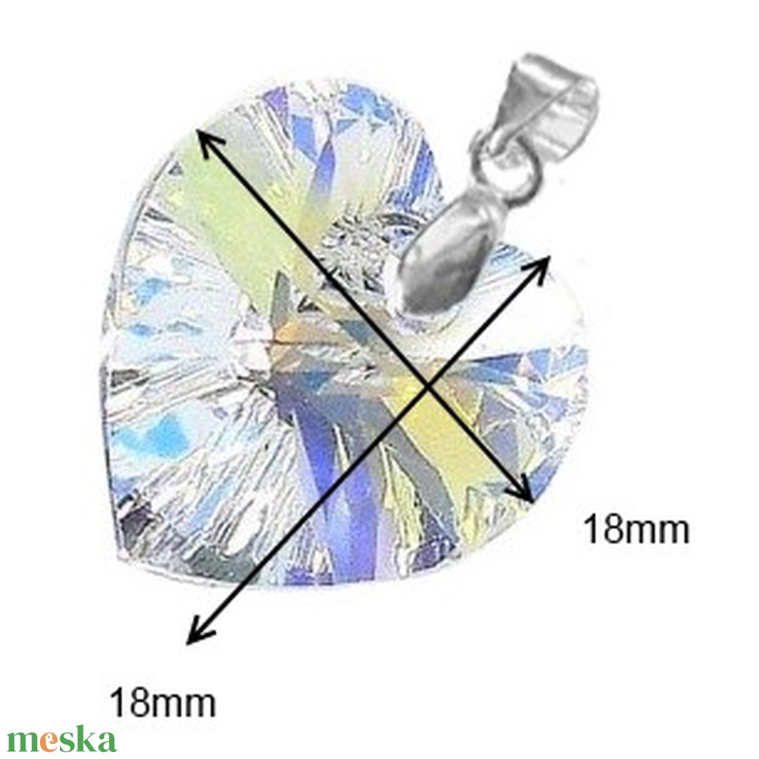 Swarovski kristály medál -18mm-es AB-s szív több színben - ékszer - nyaklánc - medál - Meska.hu Swarovski kristály medál -18mm-es AB-s szív több színben - ékszer - nyaklánc - medál - Meska.hu