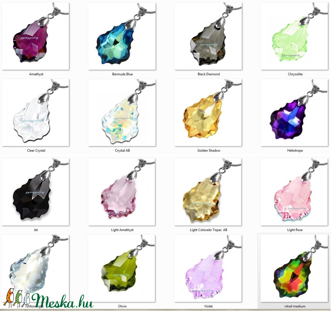 Swarovski kristály medál -22mm-es barokk több színben - ékszer - nyaklánc - medál - Meska.hu Swarovski kristály medál -22mm-es barokk több színben - ékszer - nyaklánc - medál - Meska.hu
