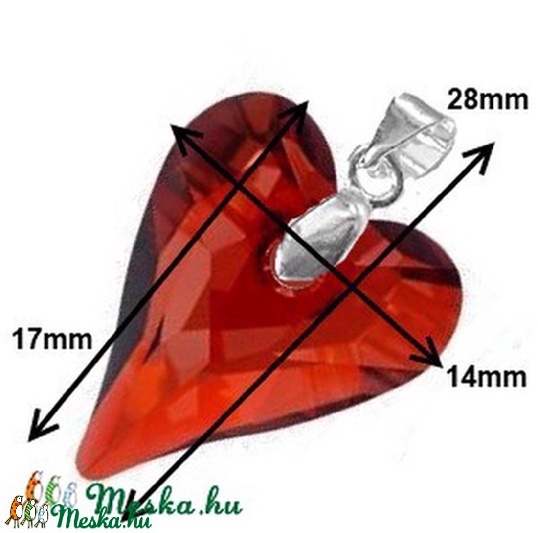 Swarovski kristály medál -17mm-es wild szív  több színben  - ékszer - nyaklánc - medál - Meska.hu