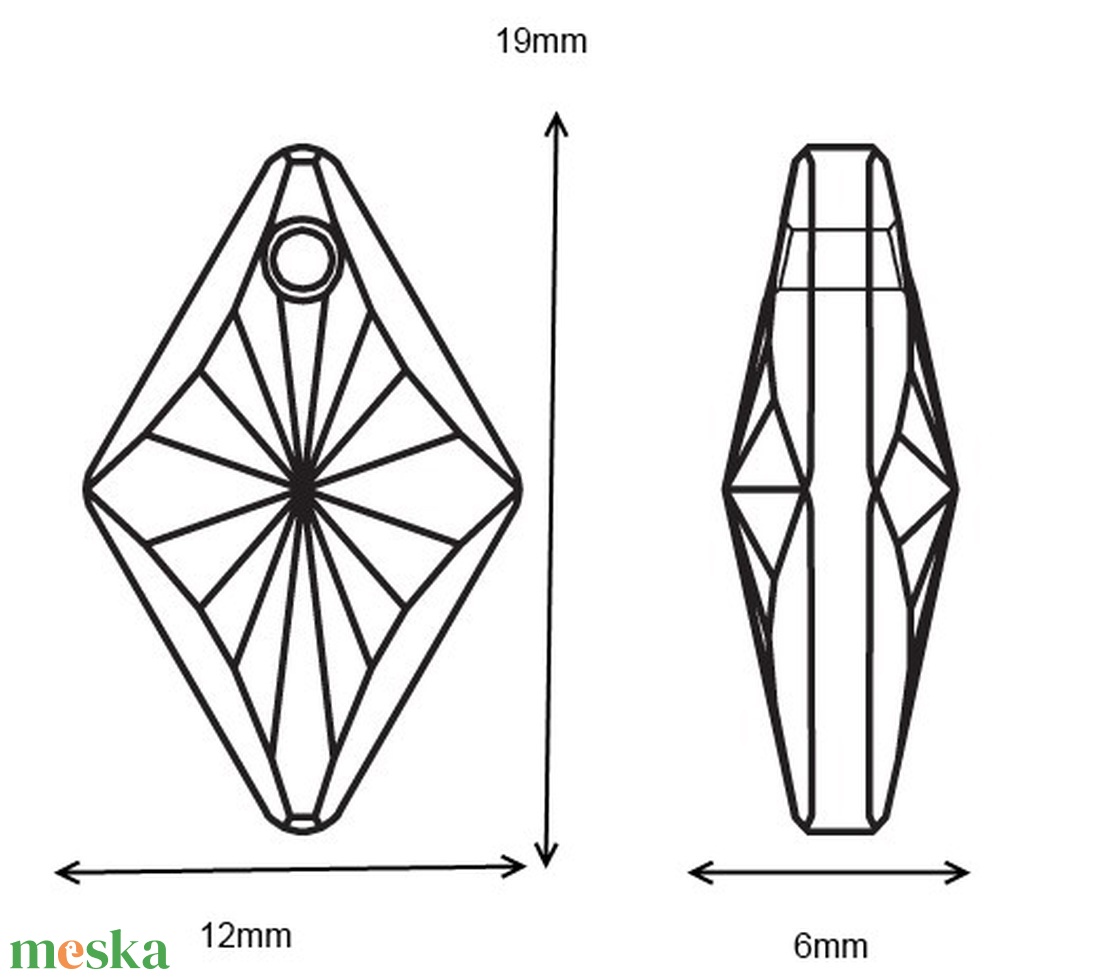  Swarovski rhombus 19mm-es medál több színben SW6320-19 - gyöngy, ékszerkellék - swarovski kristályok - Meska.hu