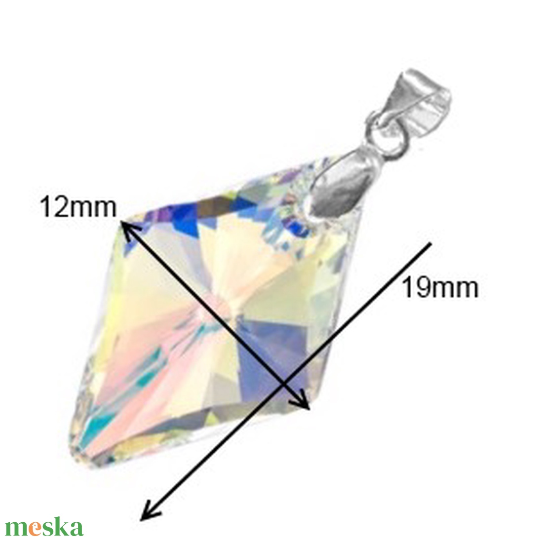 Swarovski kristály medál -19mm-es rhombus  több színben  - ékszer - nyaklánc - medál - Meska.hu