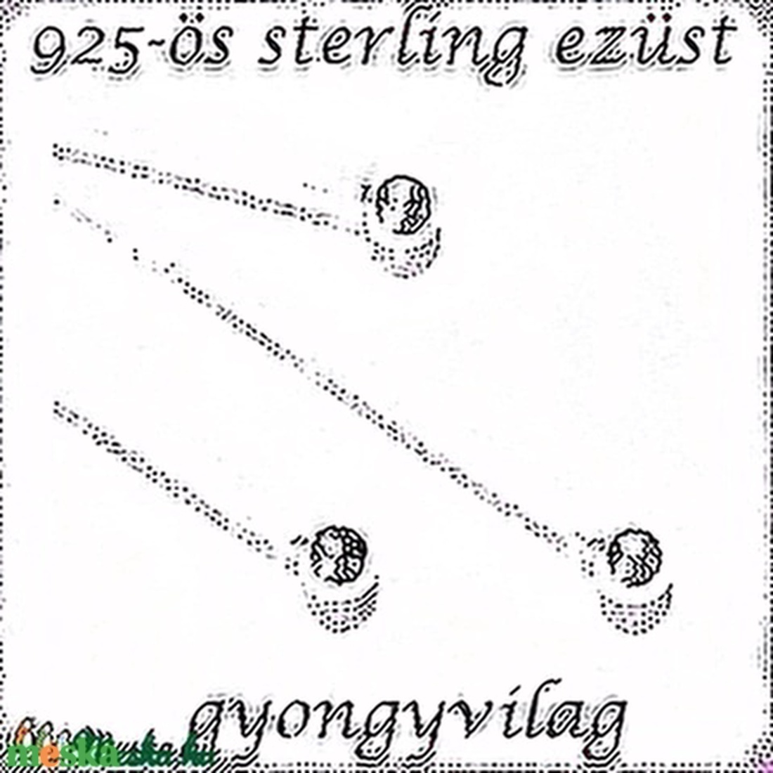 925-ös sterling ezüst ékszerkellék: szerelőpálca gömb végű ESZP G 50x0,5 2db/ csomag - gyöngy, ékszerkellék - egyéb alkatrész - Meska.hu