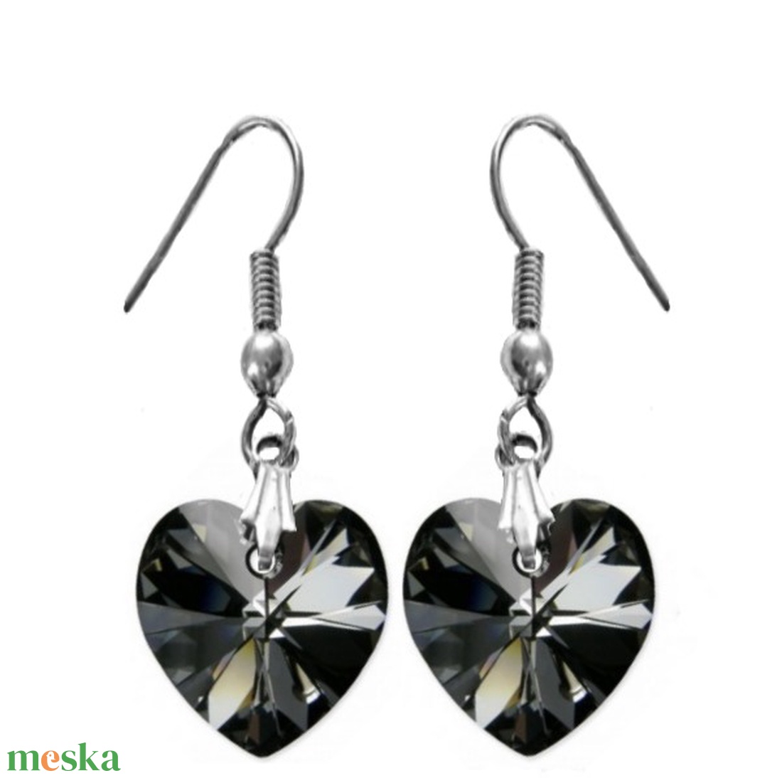 Swarovski kristály fülbevaló -10mm-es AB-s szív több színben - ékszer - fülbevaló - lógó fülbevaló - Meska.hu Swarovski kristály fülbevaló -10mm-es AB-s szív több színben - ékszer - fülbevaló - lógó fülbevaló - Meska.hu