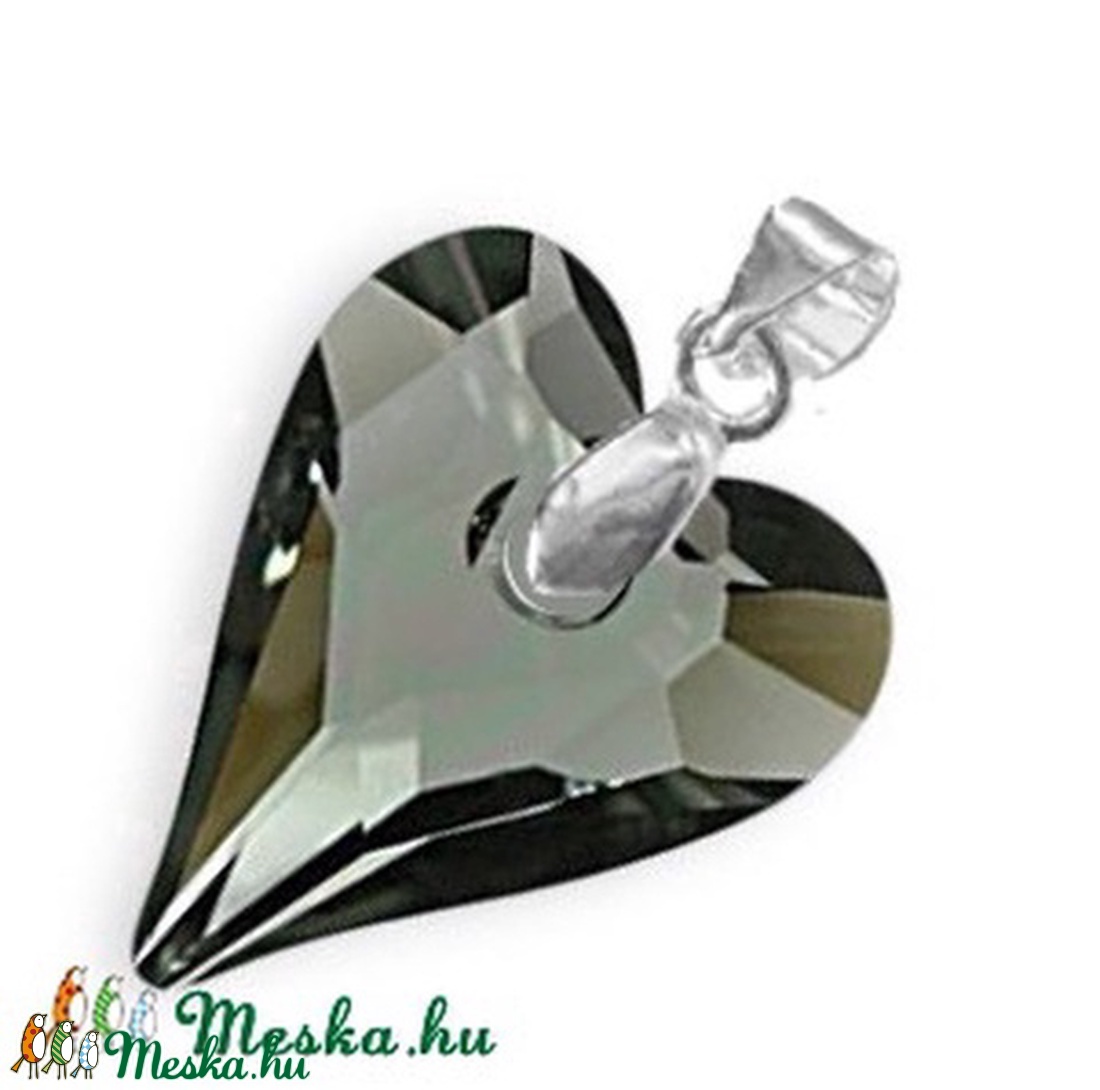 Swarovski kristály medál -17mm-es wild szív  több színben  - ékszer - nyaklánc - medál - Meska.hu
