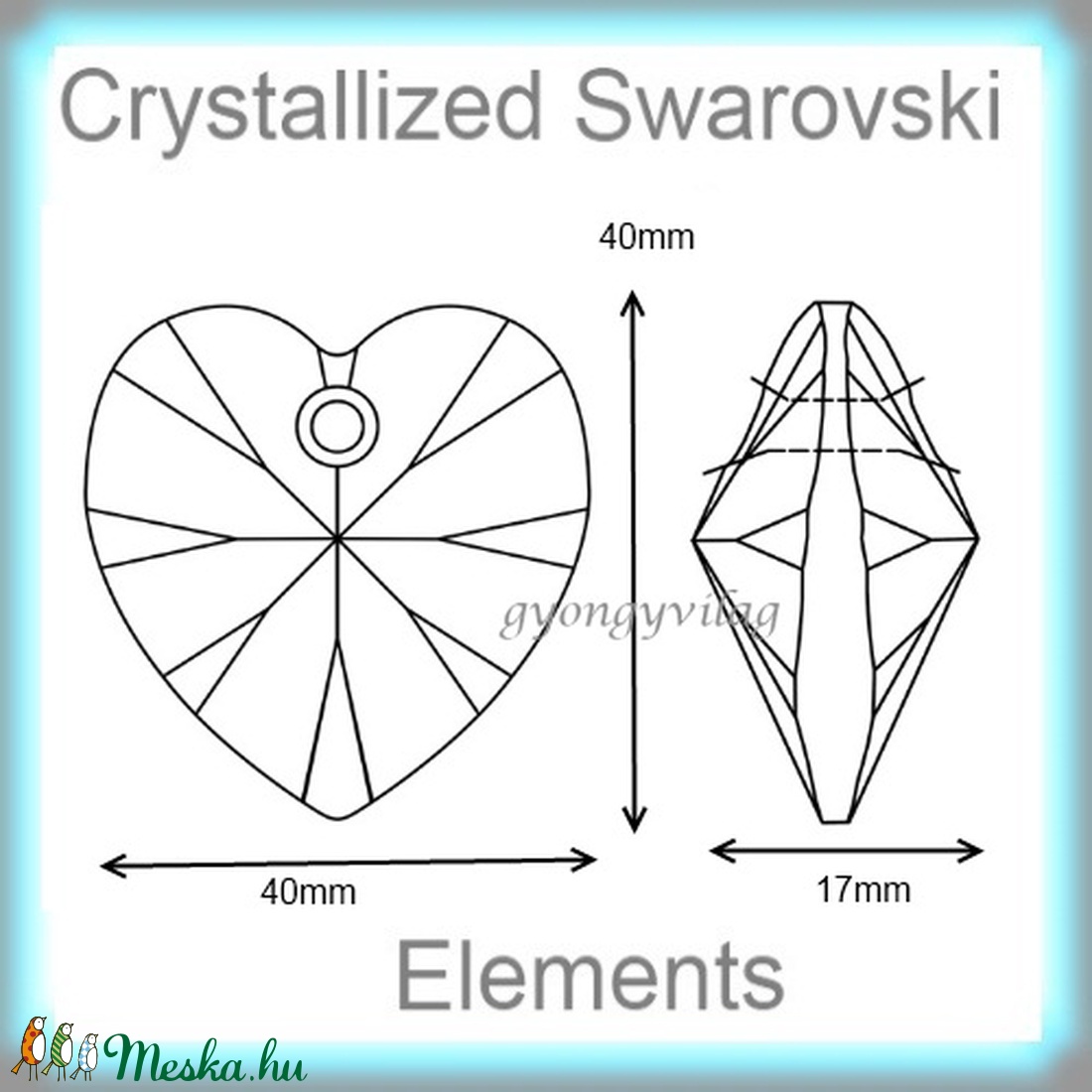 Swarovski szív medál több színben 40mm GYSWM SZ40 - kellékek & szerszámok - gyöngyfűzés kellékek - swarovski kristályok - Meska.hu Swarovski szív medál több színben 40mm GYSWM SZ40 - kellékek & szerszámok - gyöngyfűzés kellékek - swarovski kristályok - Meska.hu