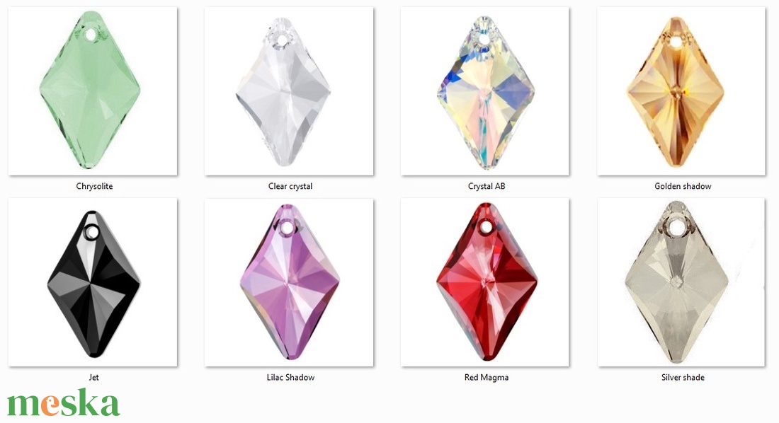Swarovski rhombus 19mm-es medál több színben SW6320-19 - gyöngy, ékszerkellék - swarovski kristályok - Meska.hu Swarovski rhombus 19mm-es medál több színben SW6320-19 - gyöngy, ékszerkellék - swarovski kristályok - Meska.hu
