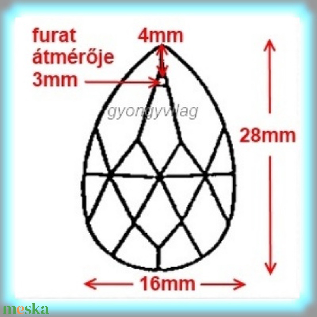 Ékszerkellék: Swarovski csepp 28 mm-es több színben SW6106-28 - kellékek & szerszámok - gyöngyfűzés kellékek - swarovski kristályok - Meska.hu Ékszerkellék: Swarovski csepp 28 mm-es több színben SW6106-28 - kellékek & szerszámok - gyöngyfűzés kellékek - swarovski kristályok - Meska.hu