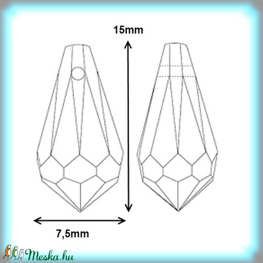 Swarovski kristály medál: csepp (6000) 15mm SW6000-15 - gyöngy, ékszerkellék - swarovski kristályok - Meska.hu Swarovski kristály medál: csepp (6000) 15mm SW6000-15 - gyöngy, ékszerkellék - swarovski kristályok - Meska.hu