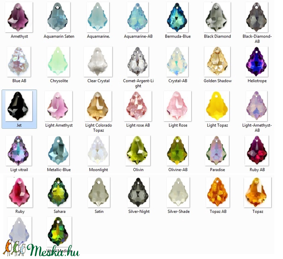 Ékszerkellék: Swarovski kristály barokk medál 22mm-es  több színben  SW6090-22 - kellékek & szerszámok - gyöngyfűzés kellékek - swarovski kristályok - Meska.hu