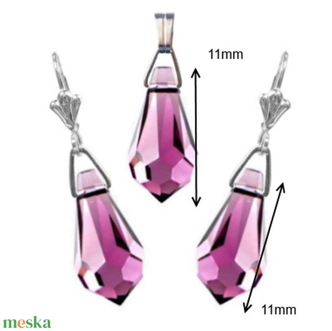 Ékszerek-szettek: Swarovski csepp fülbevaló-medál, ezüstözött kapoccsal SSZEB-SW6000-SZ11-11 - ékszer - ékszerszett - Meska.hu Ékszerek-szettek: Swarovski csepp fülbevaló-medál, ezüstözött kapoccsal SSZEB-SW6000-SZ11-11 - ékszer - ékszerszett - Meska.hu