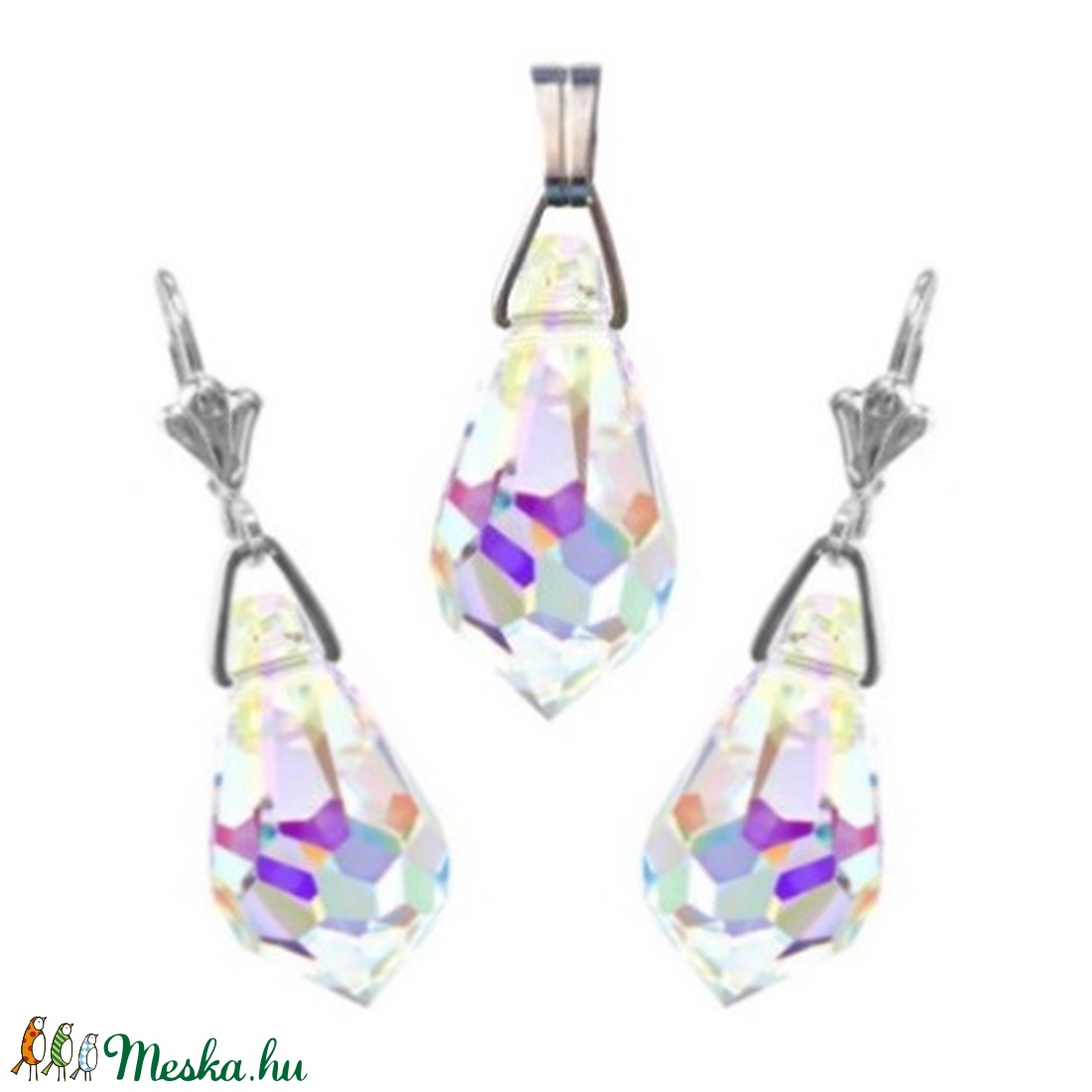 Ékszerek-szettek: Swarovski csepp fülbevaló-medál, ezüstözött kapoccsal SSZEB-SW6000-SZ11-13 - ékszer - ékszerszett - Meska.hu Ékszerek-szettek: Swarovski csepp fülbevaló-medál, ezüstözött kapoccsal SSZEB-SW6000-SZ11-13 - ékszer - ékszerszett - Meska.hu