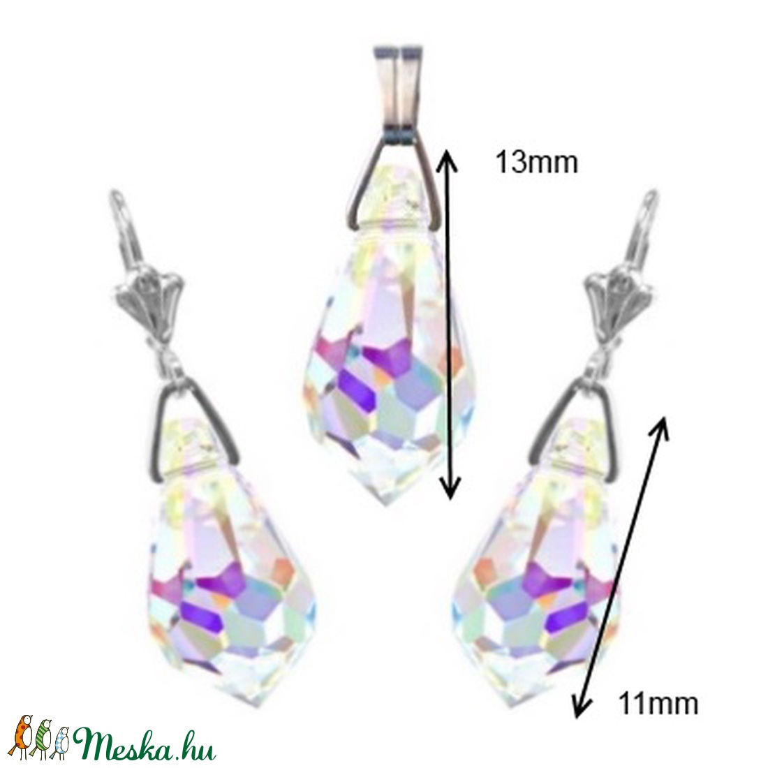 Ékszerek-szettek: Swarovski csepp fülbevaló-medál, ezüstözött kapoccsal SSZEB-SW6000-SZ11-13 - ékszer - ékszerszett - Meska.hu Ékszerek-szettek: Swarovski csepp fülbevaló-medál, ezüstözött kapoccsal SSZEB-SW6000-SZ11-13 - ékszer - ékszerszett - Meska.hu