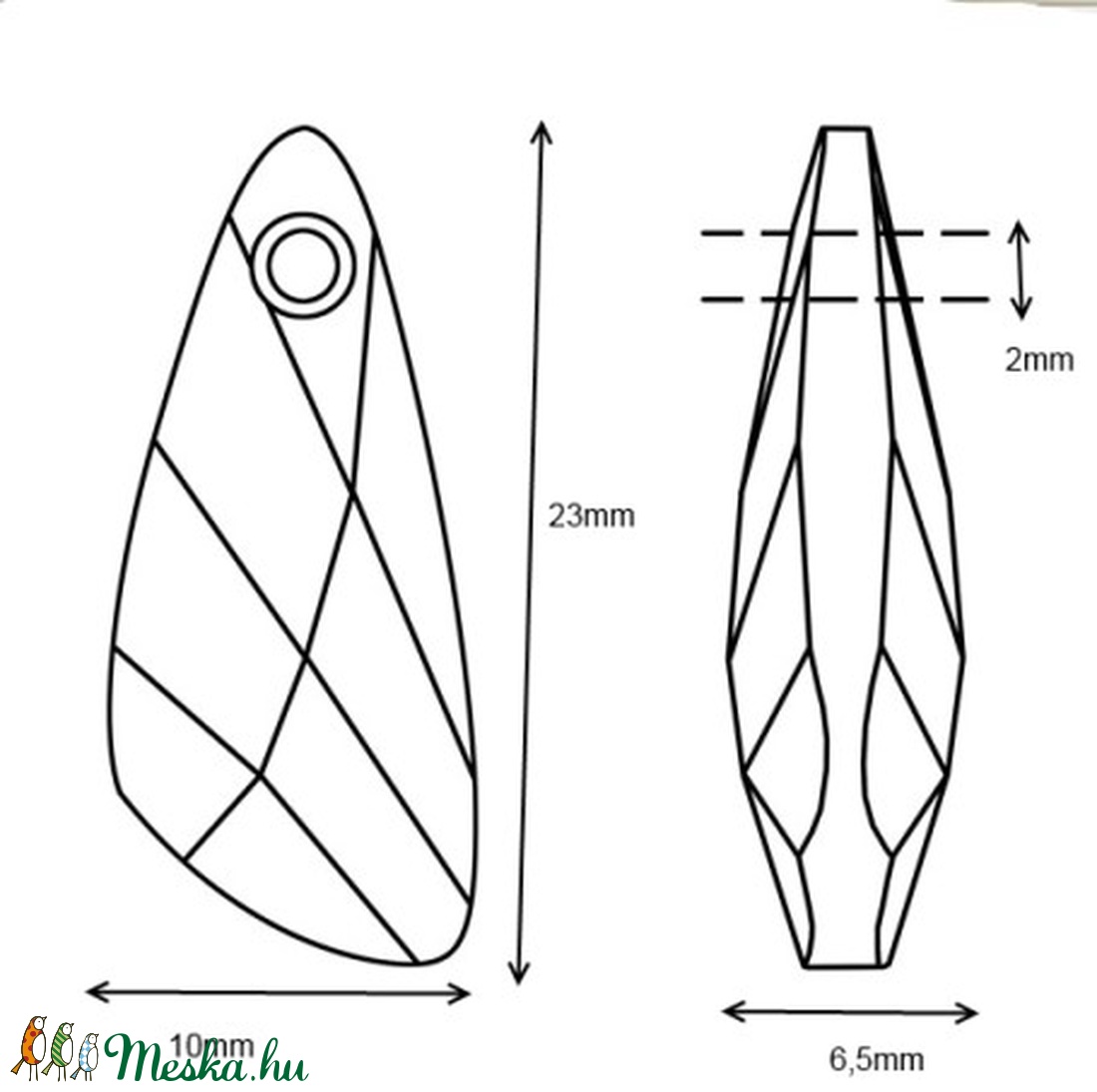  Ékszerkellék: Swarovski Wing (angyalszárny ) 23mm-es több színben  - kellékek & szerszámok - gyöngyfűzés kellékek - swarovski kristályok - Meska.hu