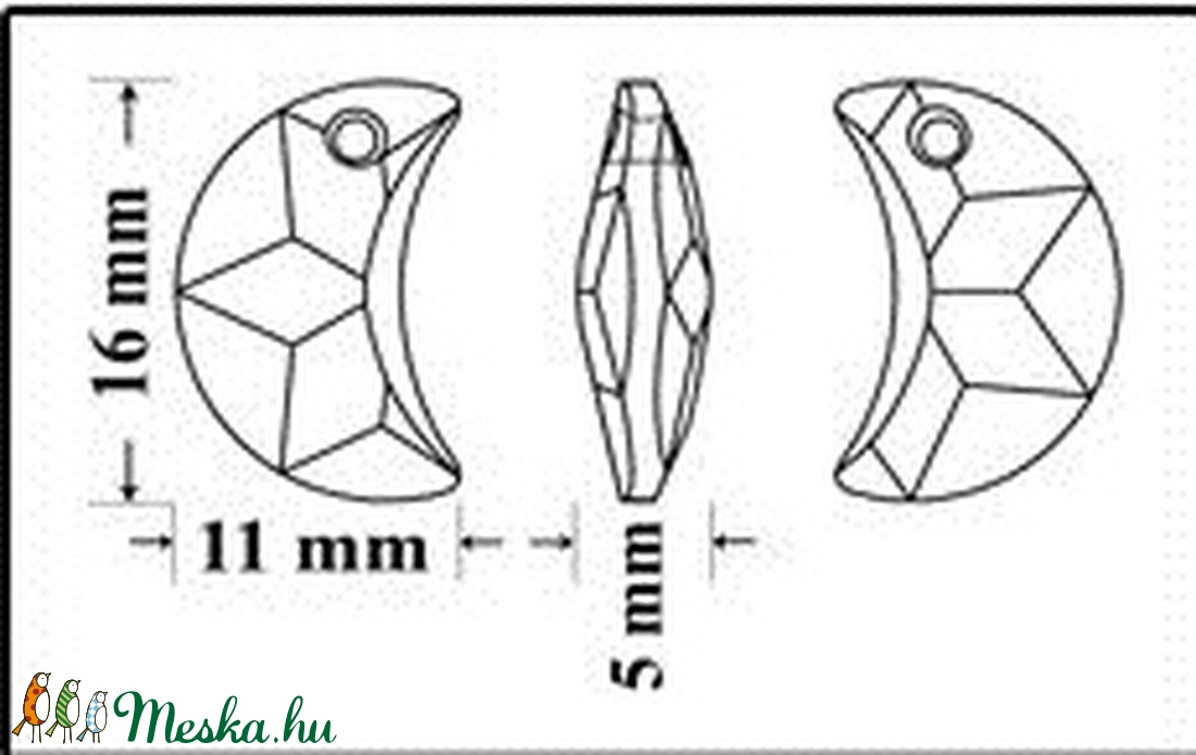 Ékszerkellék: Swarovski hold 16mm-es light topaz - gyöngy, ékszerkellék - swarovski kristályok - Meska.hu Ékszerkellék: Swarovski hold 16mm-es light topaz - gyöngy, ékszerkellék - swarovski kristályok - Meska.hu
