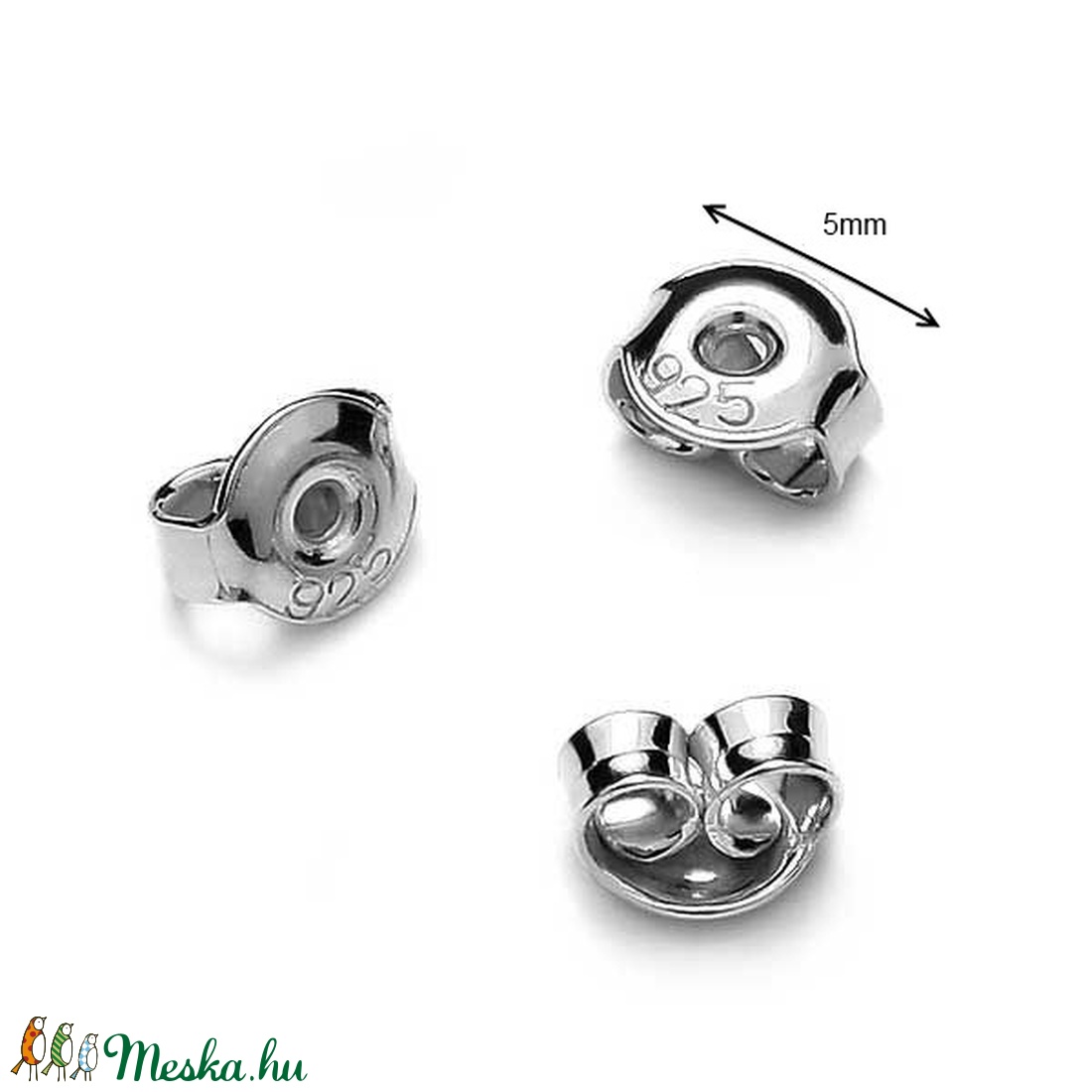 925-ös ezüst fülbevaló vég EFK B  27 - kellékek & szerszámok - gyöngyfűzés kellékek - fém köztesek - Meska.hu