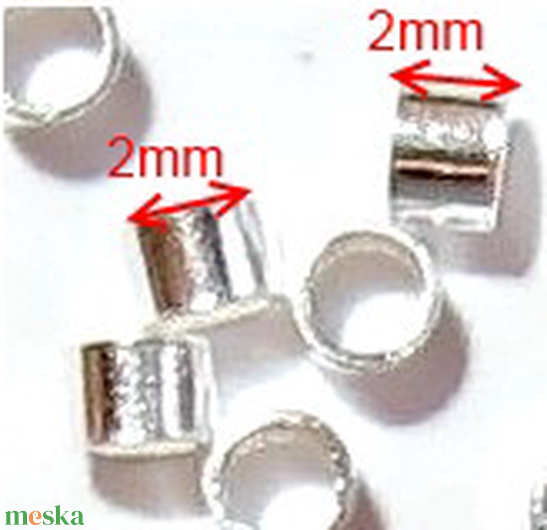 925-ös 2x2mm-es ezüst köztes / gyöngy / díszitőelem EKÖ 19 - kellékek & szerszámok - gyöngyfűzés kellékek - egyéb alkatrész - Meska.hu 925-ös 2x2mm-es ezüst köztes / gyöngy / díszitőelem EKÖ 19 - kellékek & szerszámok - gyöngyfűzés kellékek - egyéb alkatrész - Meska.hu