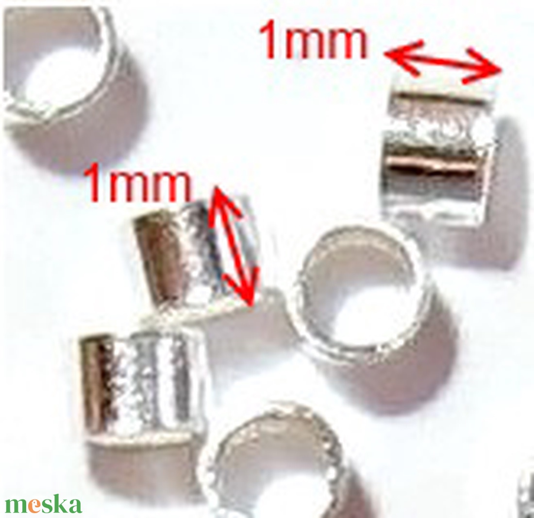 925-ös 1x1mm-es   ezüst köztes / gyöngy / díszitőelem  EKÖ 19 1x1  20db/csomag - gyöngy, ékszerkellék - egyéb alkatrész - Meska.hu