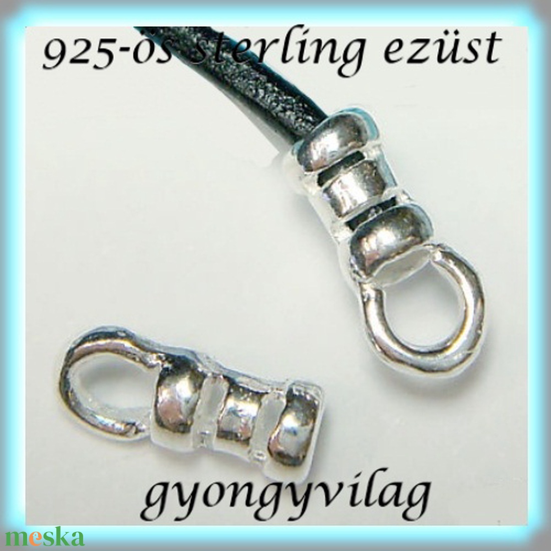 925-ös ezüst lánckapocsvég 1mm-es 2db/cs ELK V 04-1 - gyöngy, ékszerkellék - egyéb alkatrész - Meska.hu 925-ös ezüst lánckapocsvég 1mm-es 2db/cs ELK V 04-1 - gyöngy, ékszerkellék - egyéb alkatrész - Meska.hu